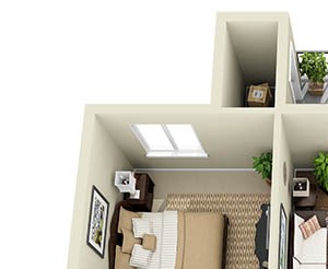 Napa Valley Espresso A1 2 Bed 2 Bath 923 SQ.FT. floor plan
